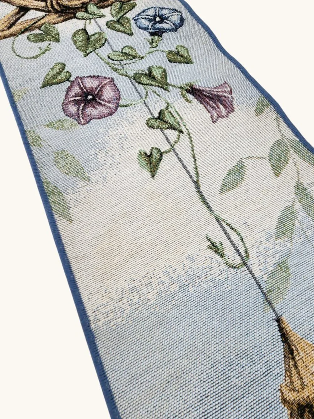 Spring Bird Nest Bell Pull • Tapestry Wall Hanging • 41.5